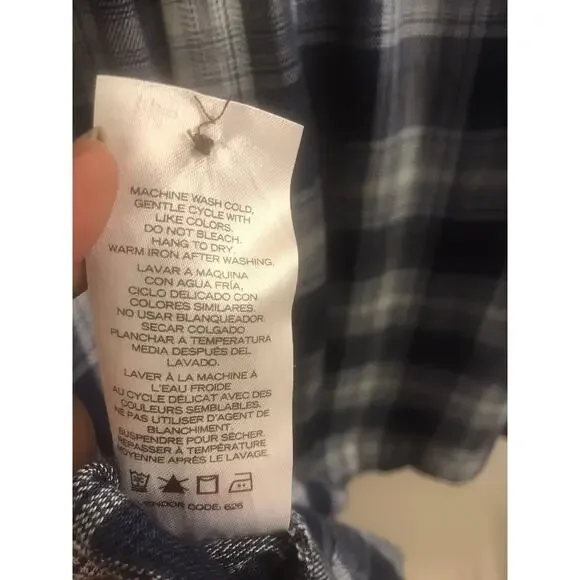 Wrangler Plaid Blouse Blue Womens XL - Picture 5 of 6